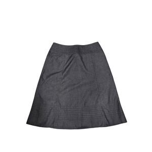 J. Jill Blue Grey Linen Blend Stretch A-Line Skirt Womens Size 8